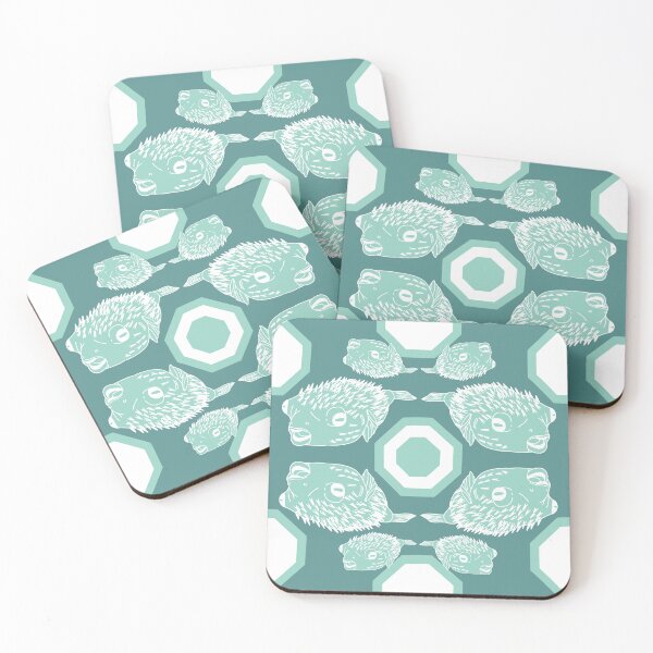 Item preview, death by blowfish in green designed and sold by maliapolsterart.