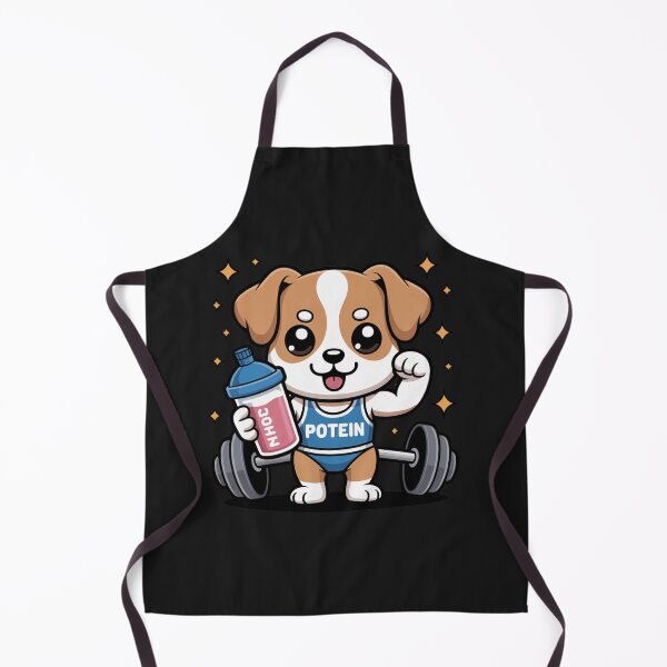 Item preview, Dog Protein Power Cute Kawaii Chibi Gym Fitness Art designed and sold by ColorSplash123.
