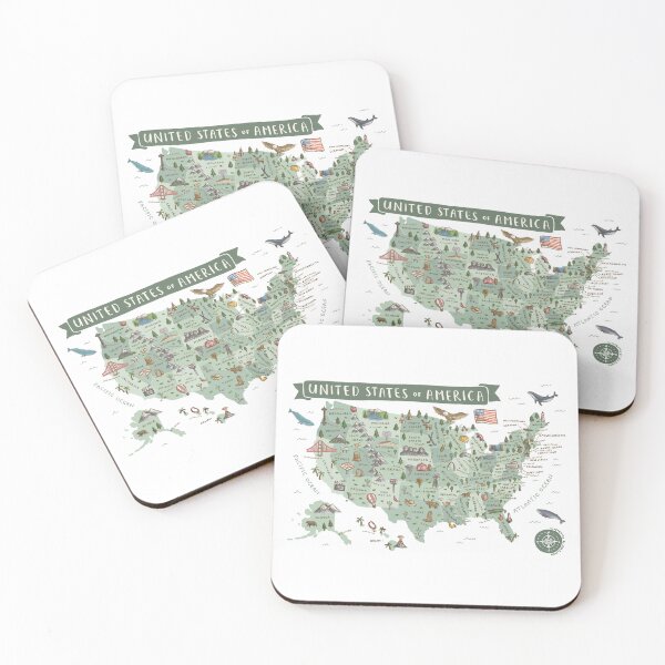 Item preview, Map of USA - Green designed and sold by Those Pencil Shavings.