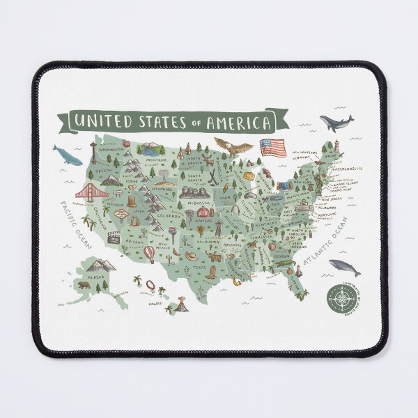 Item preview, Map of USA - Green designed and sold by Those Pencil Shavings.