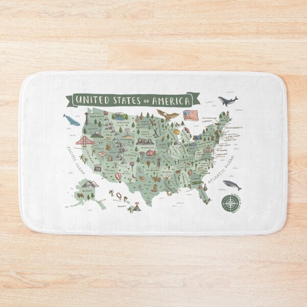Item preview, Map of USA - Green designed and sold by Those Pencil Shavings.