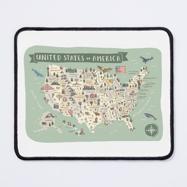 Item preview, Map of USA - Green designed and sold by Those Pencil Shavings.