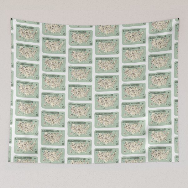 Item preview, Map of USA - Green designed and sold by Those Pencil Shavings.