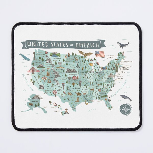Item preview, Map of USA - Teal designed and sold by Those Pencil Shavings.