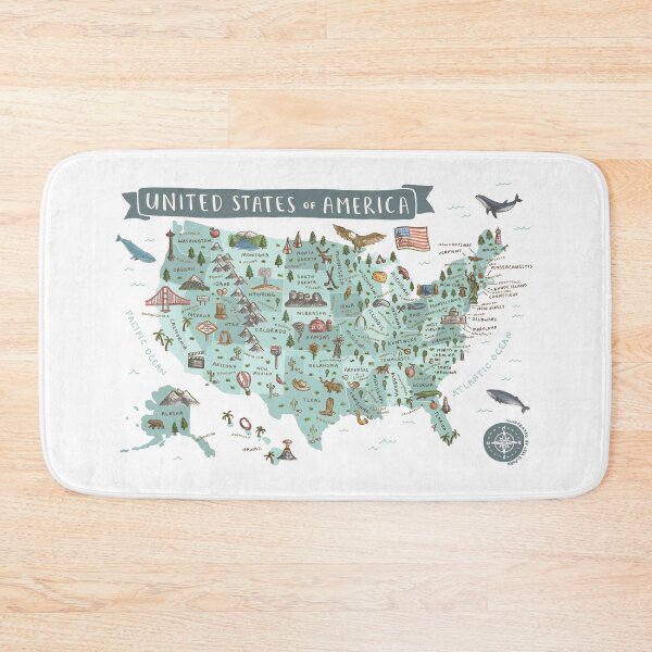 Item preview, Map of USA - Teal designed and sold by Those Pencil Shavings.