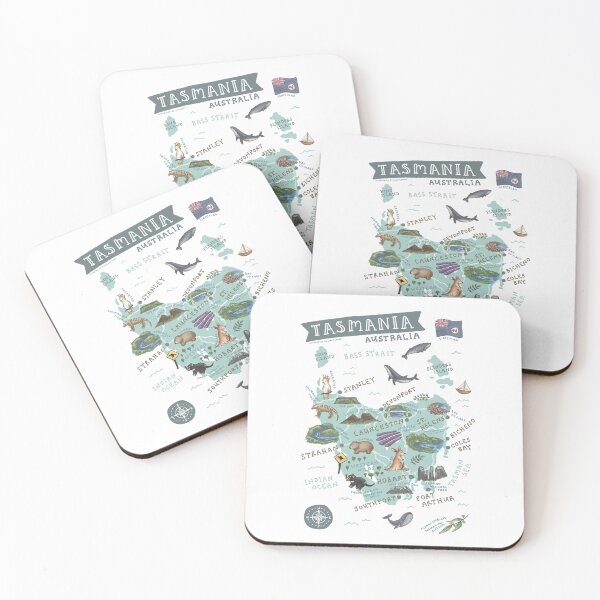 Item preview, Map of Tasmania - Teal designed and sold by Those Pencil Shavings.