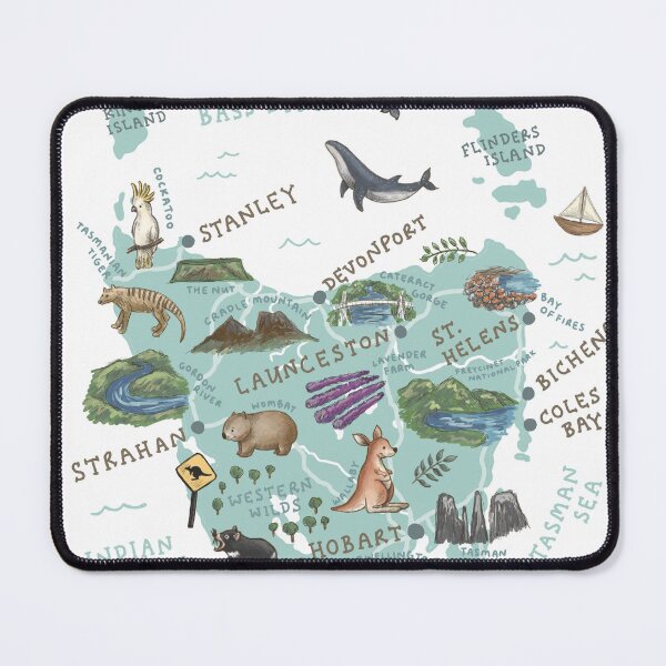 Item preview, Map of Tasmania - Teal designed and sold by Those Pencil Shavings.