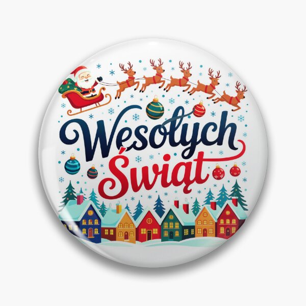 Item preview, Wesolych Swiat Polish Christmas Santa Reindeers designed and sold by MadCatPrints.