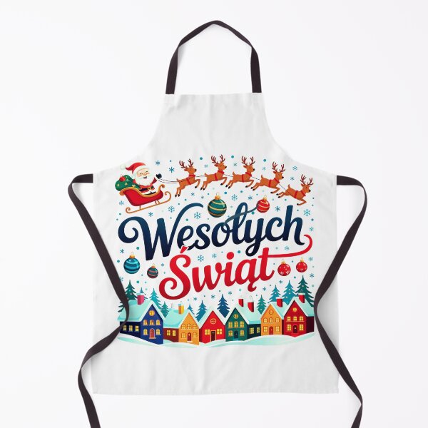 Item preview, Wesolych Swiat Polish Christmas Santa Reindeers designed and sold by MadCatPrints.
