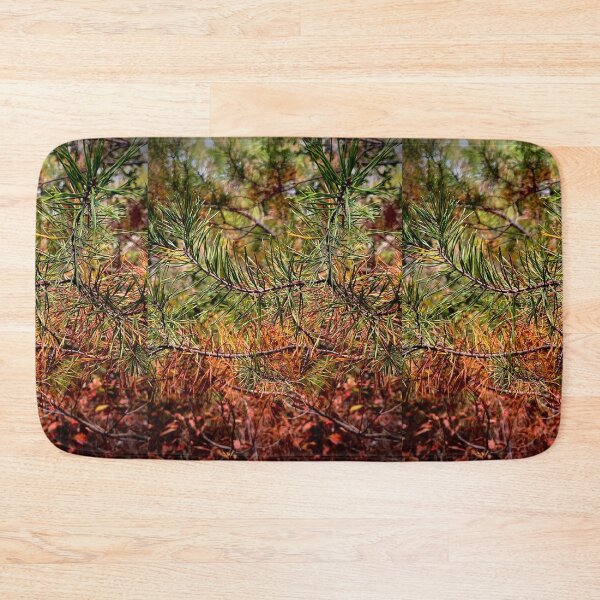 Item preview, Fall Pine Forest - Orange and Green Pine Needle Photography  designed and sold by CozyLilCrafts.