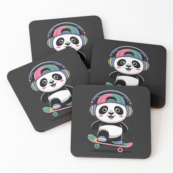 Item preview, Panda Skater Boss Cool Kawaii Chibi Skateboard Art designed and sold by ColorSplash123.