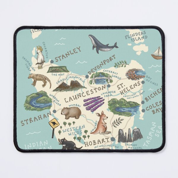 Item preview, Map of Tasmania - Teal designed and sold by Those Pencil Shavings.