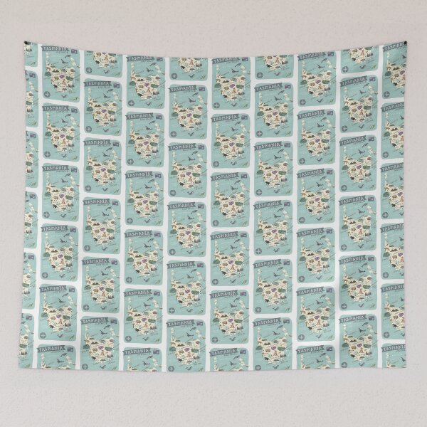 Item preview, Map of Tasmania - Teal designed and sold by Those Pencil Shavings.