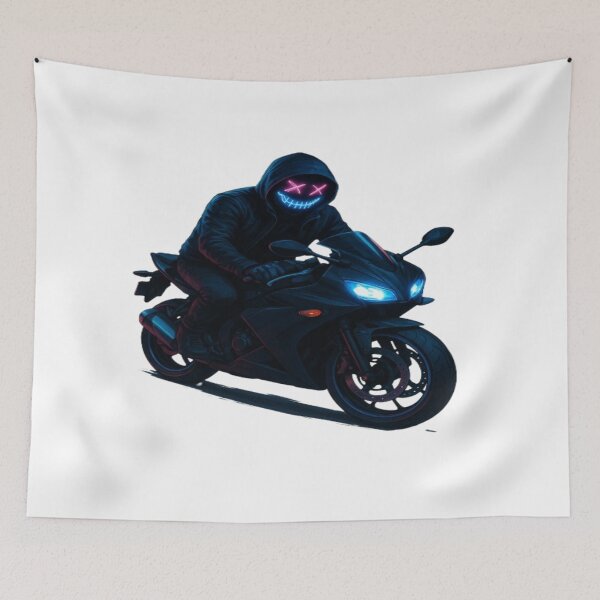 Item preview, Neon Rider – The Ghost of the Streets designed and sold by GlowAIDesigns.