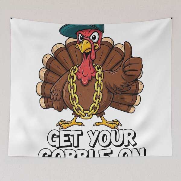 Item preview, Hip Hop Turkey with Gold Chain - Get Your Gobble On Urban Style designed and sold by zoughlal.