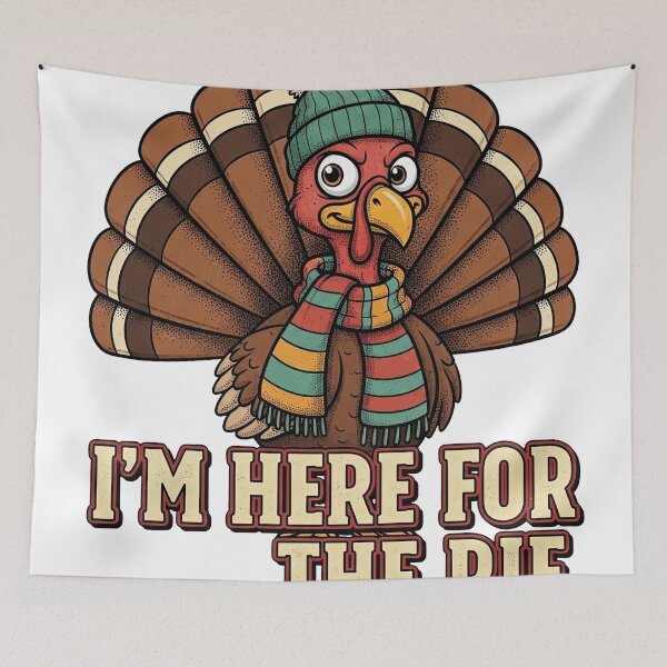 Item preview, Warm Beanie Scarf Turkey - I'm Here For The Pie Thanksgiving Enthusiast designed and sold by zoughlal.