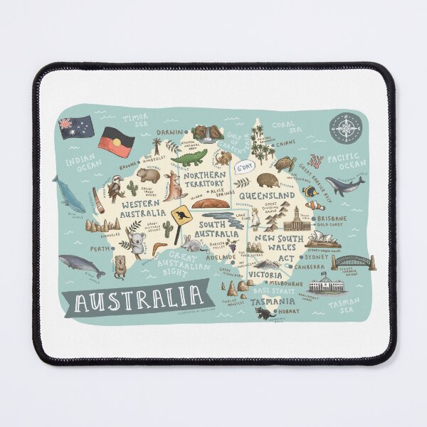 Item preview, Map of Australia - Teal designed and sold by Those Pencil Shavings.