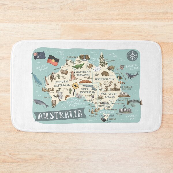 Item preview, Map of Australia - Teal designed and sold by Those Pencil Shavings.