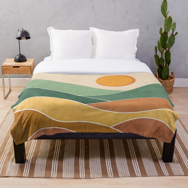 Item preview, Minimal Landscape Art – Warm Earth Tone Hills and Sun Design designed and sold by NoctaHike.