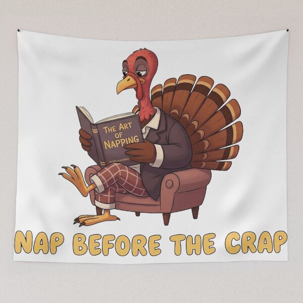 Item preview, Relaxed Turkey Reading - Nap Before The Crap Funny Post-Feast Vibe designed and sold by zoughlal.