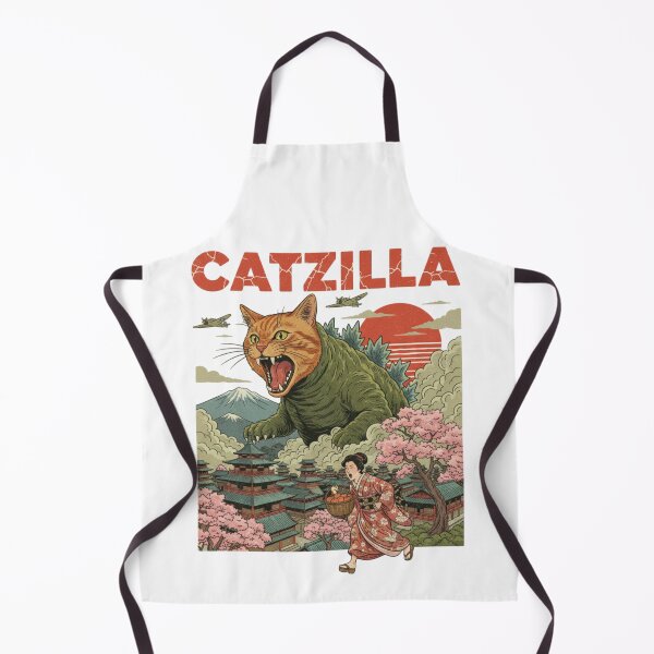 Item preview, Catzilla, Parody, Japan, Japanese, funnyfits70, Humor, Funny, retro, vintages, funny quotes, animal humor, designed and sold by FunnyFits70.