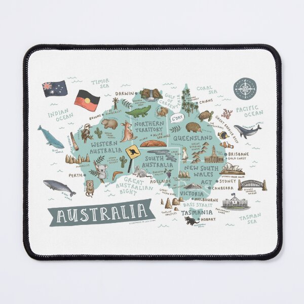 Item preview, Map of Australia - Teal designed and sold by Those Pencil Shavings.