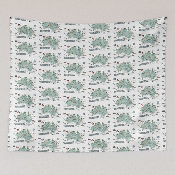 Item preview, Map of Australia - Teal designed and sold by Those Pencil Shavings.