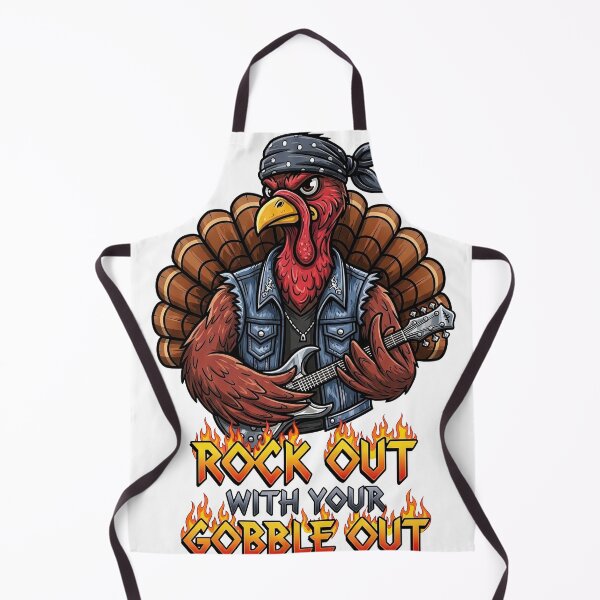 Item preview, Metal Rocker Turkey - Rock Out With Your Gobble Out Thanksgiving Band designed and sold by zoughlal.