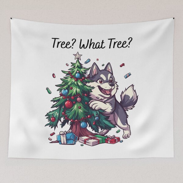 Item preview, Tree? What Tree? | Funny Siberian Husky Christmas Gift Design designed and sold by Fur Damage Co. | Funny Husky Designs.