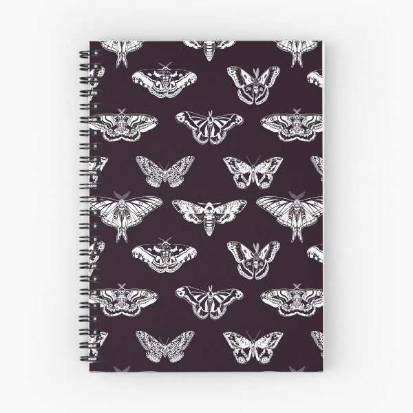 Item preview, White magical moths on black background designed and sold by ExtraCaffeine.