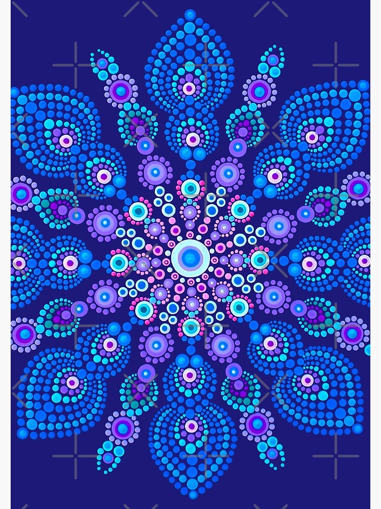 Light Blue Snow Flake Mandala - Art&Deco By Natasha by ArtDecoNatasha