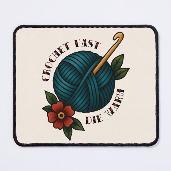 Item preview, Crochet Fast Die Warm Traditional Tattoo designed and sold by SpookyButCute.