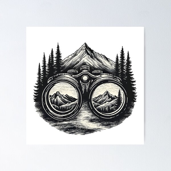 Item preview, Binoculars and Mountains Bird Watching T-Shirt designed and sold by NatureNookTees.