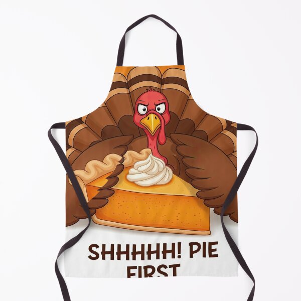 Item preview, Shhhhh! Pie First - Grumpy Turkey Guarding Slice Funny Thanksgiving Dessert designed and sold by zoughlal.