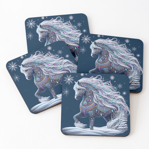 Item preview, Enchanted Ice Stallion Art | Winter Jewel Horse Apparel & Decor designed and sold by TheGaliyaStudio.
