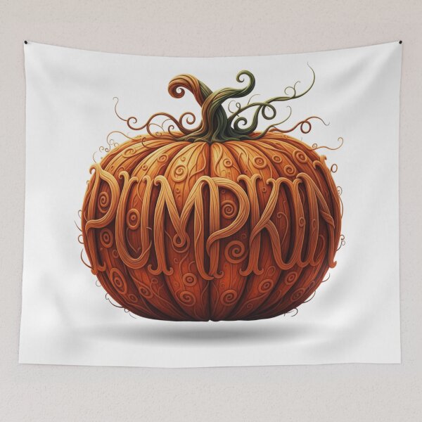 Item preview, Intricate Wooden Pumpkin Typography designed and sold by Khadigadesings.