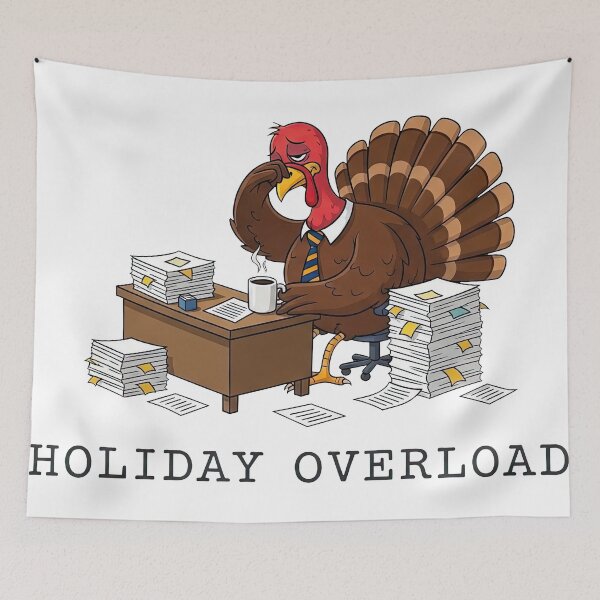 Item preview, The Stressed Turkey: Funny Holiday Overload Office Worker designed and sold by zoughlal.