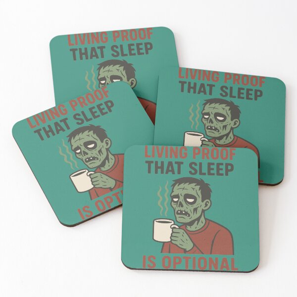 Item preview, "Living Proof That Sleep Is Optional" Funny Zombie Coffee Lover designed and sold by Dziabacz13.