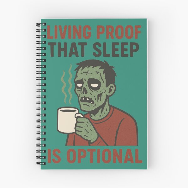 Item preview, "Living Proof That Sleep Is Optional" Funny Zombie Coffee Lover designed and sold by Dziabacz13.