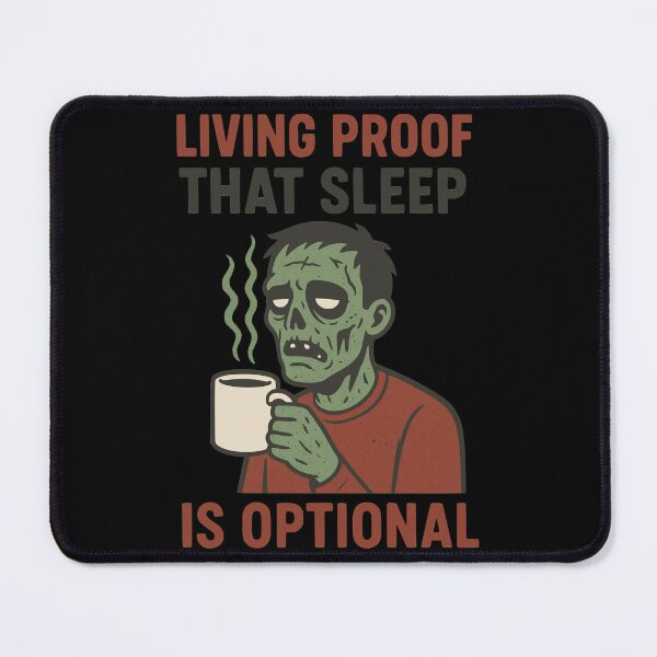 Item preview, "Living Proof That Sleep Is Optional" Funny Zombie Coffee Lover designed and sold by Dziabacz13.