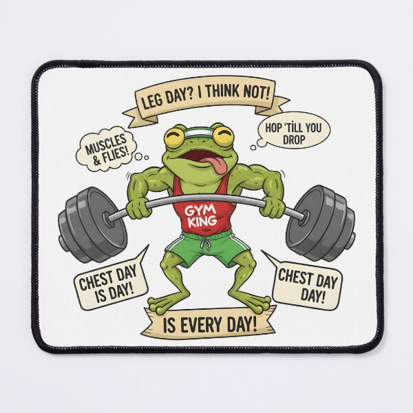 Item preview, Funny Gym King Frog Cartoon Lifting Weights designed and sold by dreephic22.