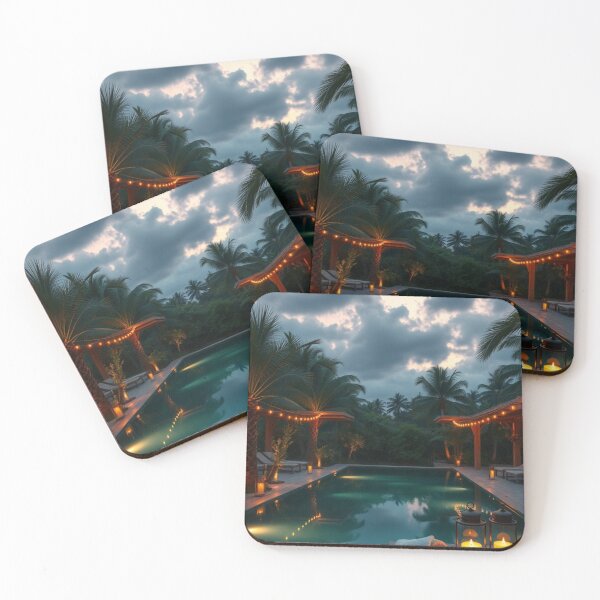 Item preview, Moody Tropical Dusk | Private Poolside Serenity designed and sold by Jade Ado.