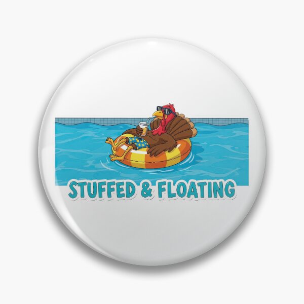 Item preview, Stuffed and Floating: Funny Relaxing Pool Turkey Post-Feast designed and sold by zoughlal.