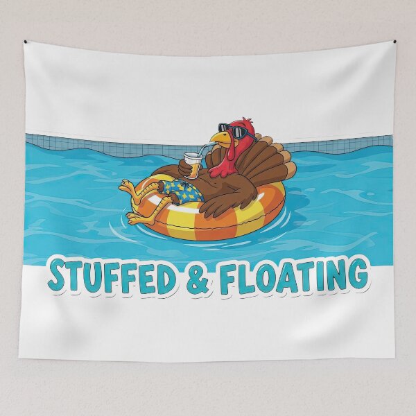 Item preview, Stuffed and Floating: Funny Relaxing Pool Turkey Post-Feast designed and sold by zoughlal.