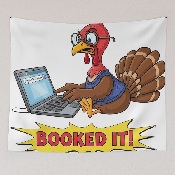Item preview, Booked It: Funny Turkey Booking Flights to Cancun Travel designed and sold by zoughlal.