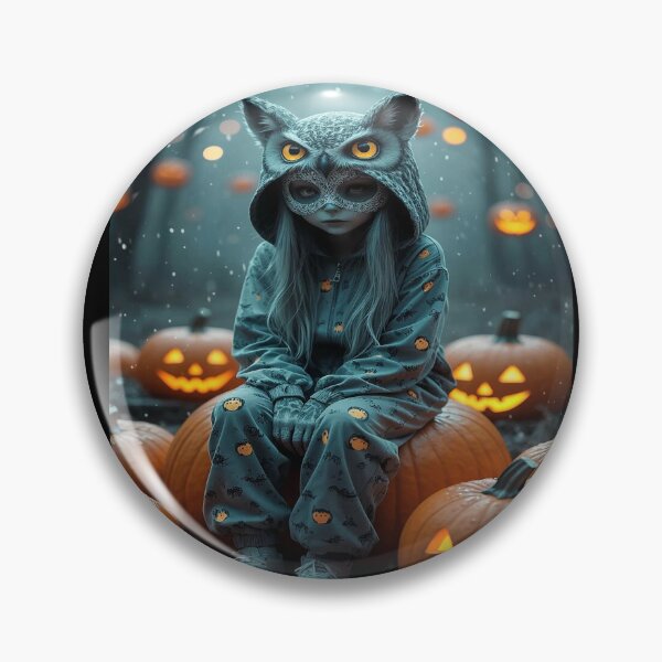 Item preview, Owl Girl in Pumpkin Forest – Halloween Magic designed and sold by AmetistLight.