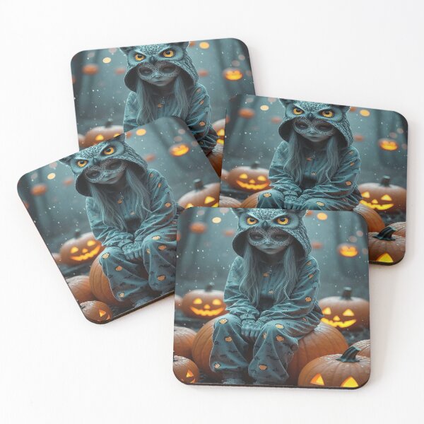 Item preview, Owl Girl in Pumpkin Forest – Halloween Magic designed and sold by AmetistLight.