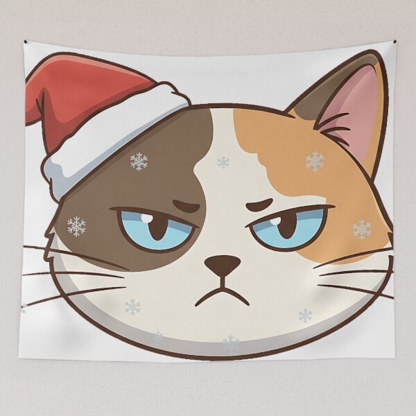 Item preview, Suspicious Santa Cat — Blue-Eyed Grinch Vibes designed and sold by meesub.