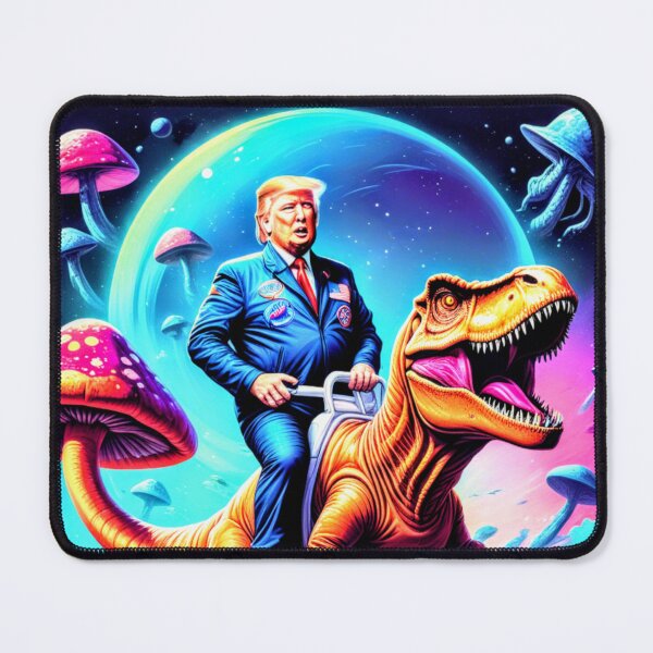 Item preview, SPACE FORCE | TRUMP RIDING A DINOSAUR WHILE EXPLORING ALIEN WORLDS | WEIRDCORE STYLE | VAPORWAVE ART PSYCHEDELIC HORROR AESTHETIC | NEON PRINTS | DIGITAL DOWNLOAD | WEIRDCORETRIPP  designed and sold by WeirdCoreTripp.