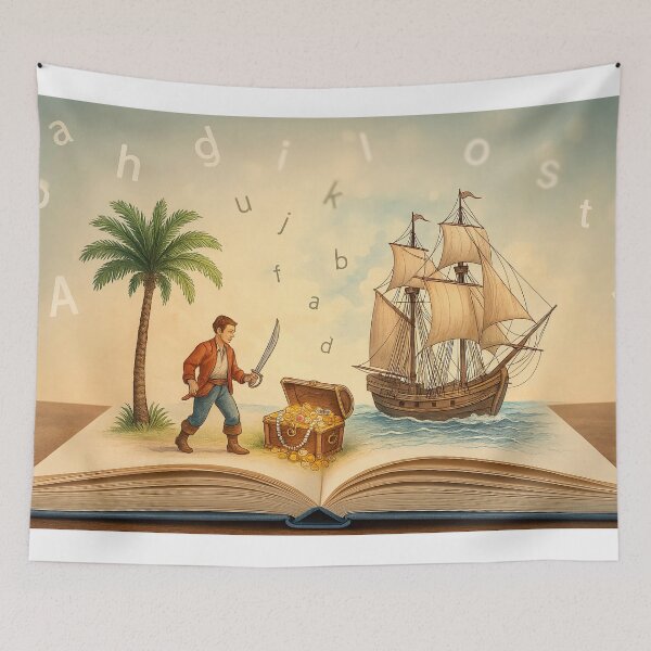 Item preview, Literary world: Pirate finds a treasure designed and sold by Steffani Lehmann.